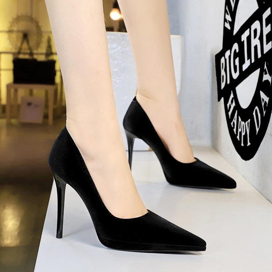 Luxurious Pointed Suede Heels.